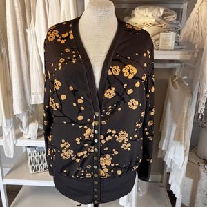 Lily Black and Orange Floral Cardigan